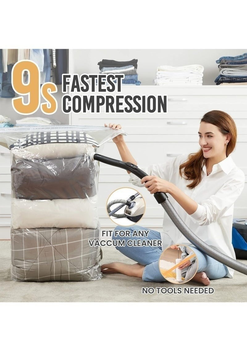 أكياس تخزين مفرغة من الهواء كبيرة جدًا 80 × 110 سم - أكياس مانعة للتسرب ومحكمة الإغلاق لتوفير المساحة للألحفة والبطانيات والملابس والأغراض الضخمة، مثالية للتخزين المنزلي والسفر - قطعة واحدة - Image 3